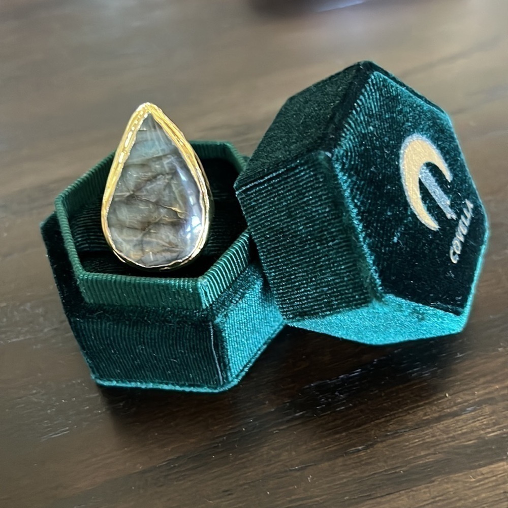 Nwt Estrella and Luna labradorite gold electroplated HANDMADE ring